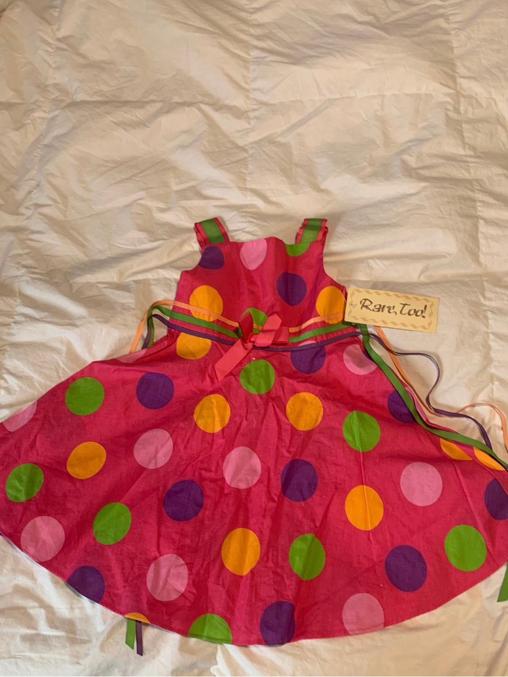 Rare Too Girls' Pink Polka Dot Summer Dress